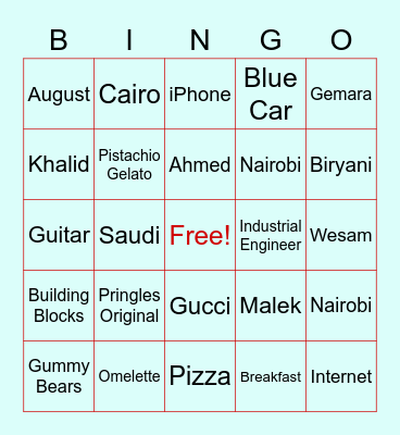 It's all about Waleed & Ayman! Bingo Card