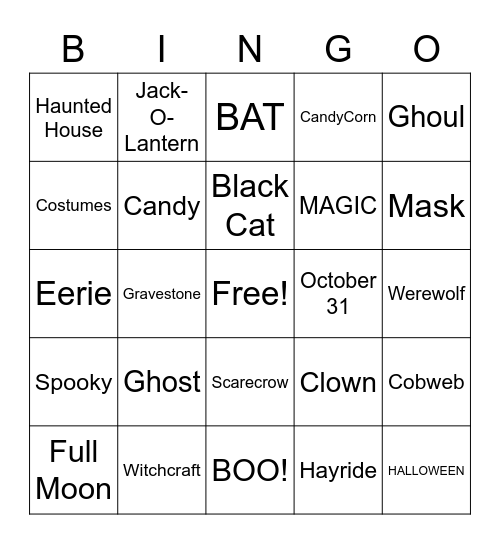 HALLOWEEN BINGO Card