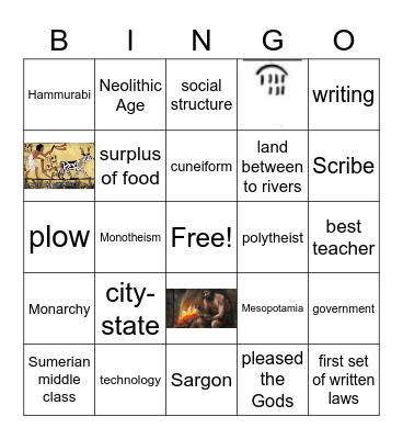 Mesopotamia Bingo Card