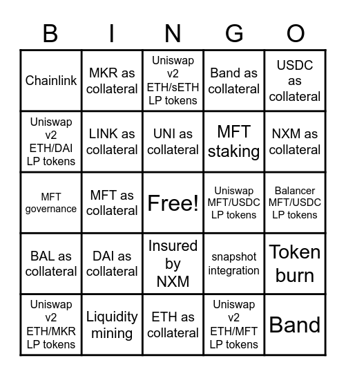 Mainframe Feature Bingo!!! Bingo Card
