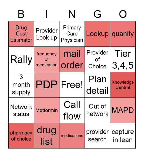 Untitled QUALITY Bingo Card