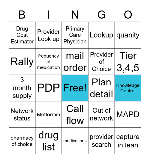 Untitled QUALITY Bingo Card