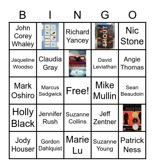 Books and Authors Bingo Card