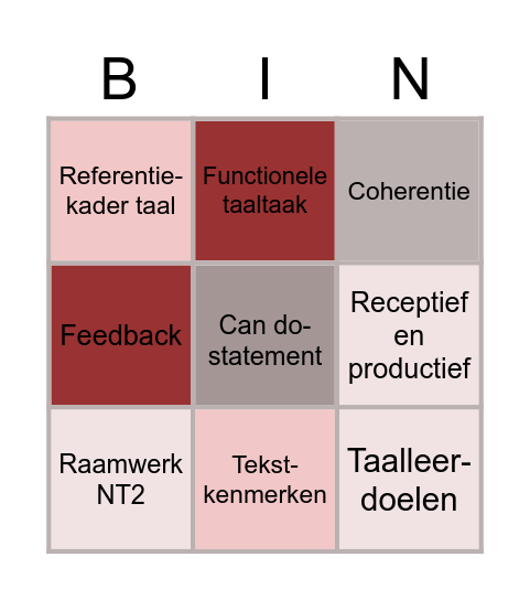 Doelgericht werken Bingo Card