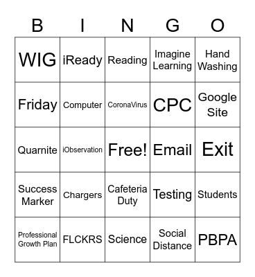Barton Virtual Bingo Card
