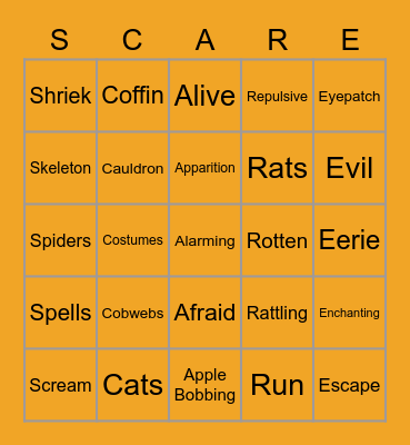 Giving Isn't Scary Bingo Card