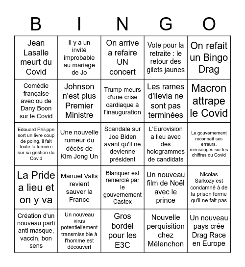 2021 Bingo Card