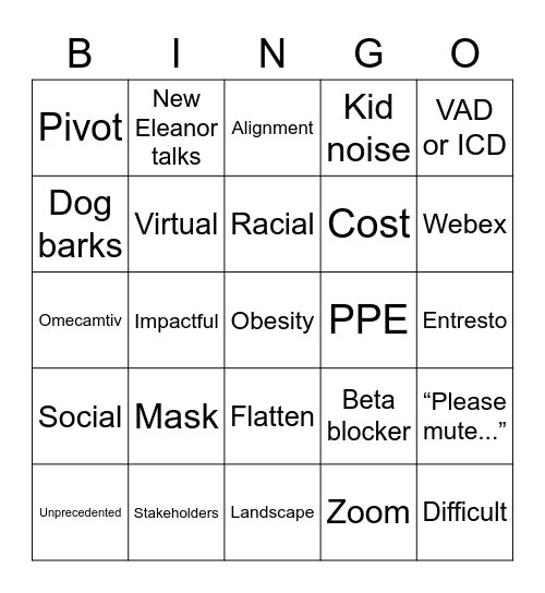 HF BINGO Card