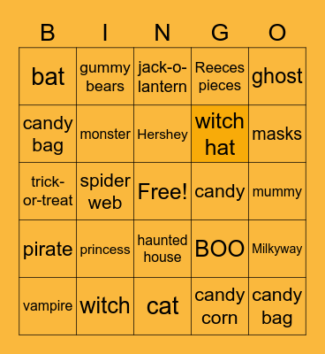 Halloween Bingo Card