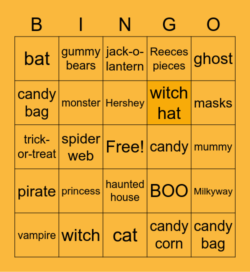 Halloween Bingo Card