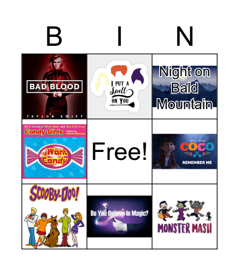 Halloween Music Therapy BINGO Card