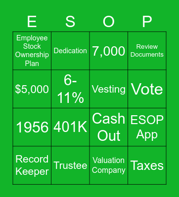 IPMG ESOP BINGO Card