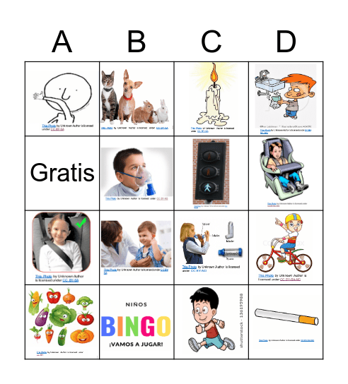 Bingo de Salud y Seguridad para Niños Bingo Card