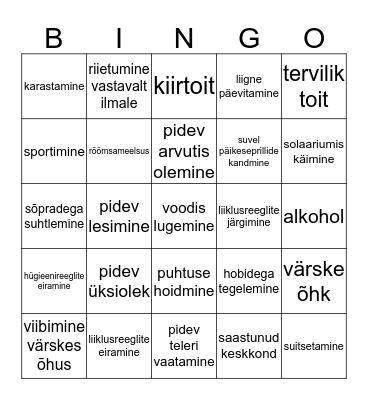 TEkiguhyu Bingo Card