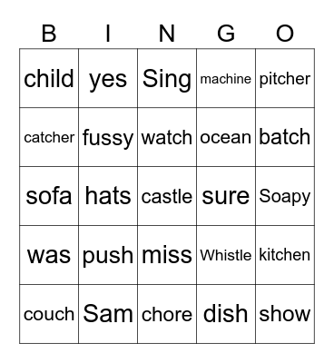 Max's Bingo Card