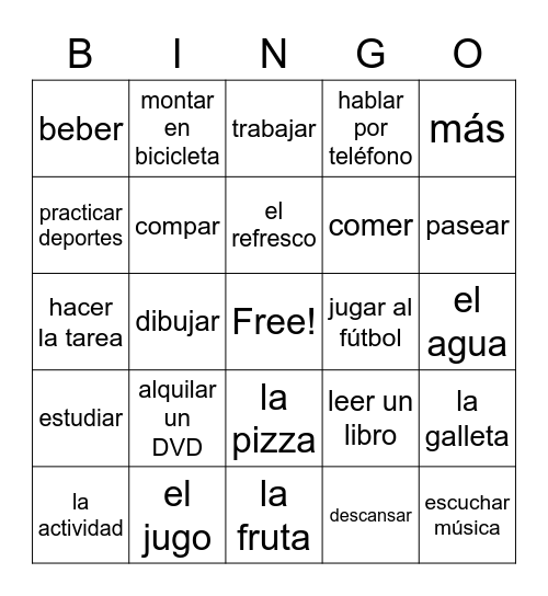 ¿Qué te gusta hacer? Bingo Card