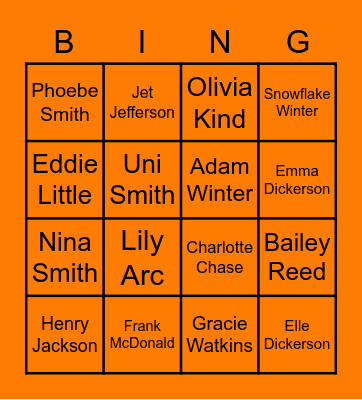 Name that friend Bingo Card