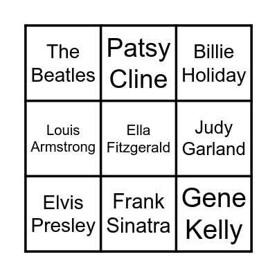 Music Bingo Card
