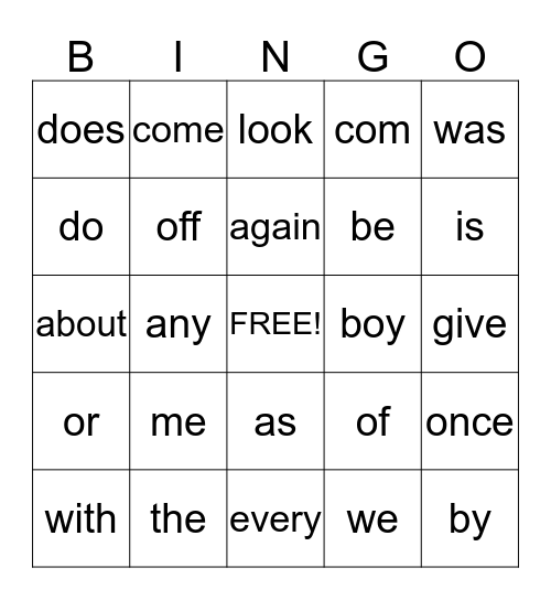Mrs. Dwyer's Red Word Bingo Card