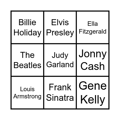 Music Bingo Card