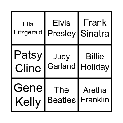 Musical Bingo Card