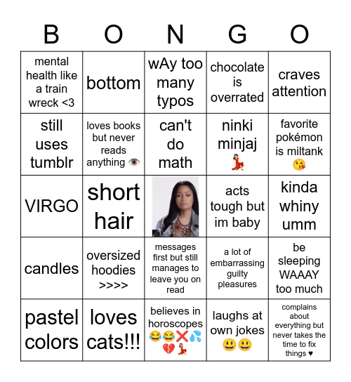 ella's Bingo Card