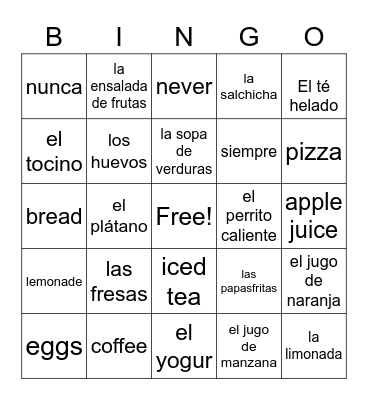 Capítulo 3A Bingo Card