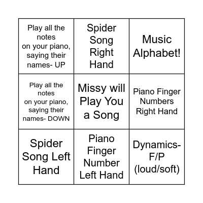 isabella smith bingo Card