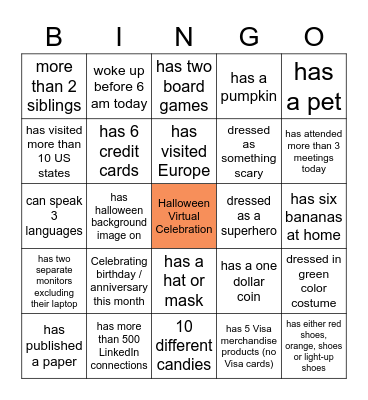 Halloween Bingo Card