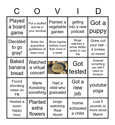 COVID Bingo Card