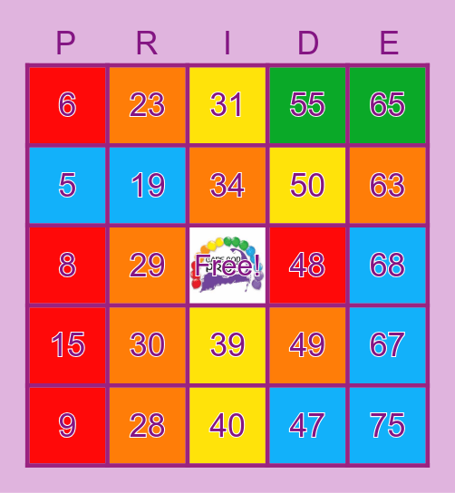 CAPE COD PRIDE DRAG BINGO Card
