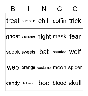 Spookingo Bingo Card