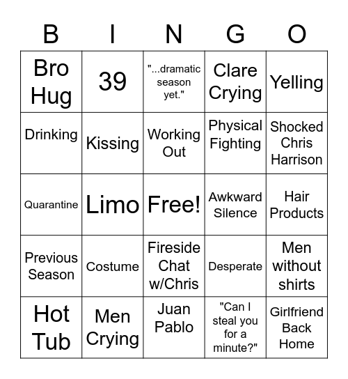 Postpartum Bingo Card