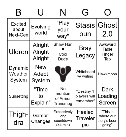 Bungo Bingo Card