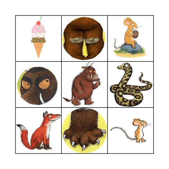 Gruffalo Bingo Card