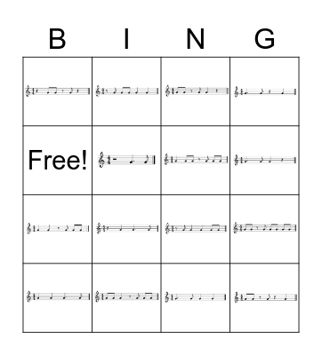 Rhythm Bing(o)! Bingo Card