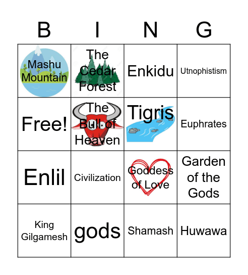 The Epics of Gilgamesh Bingo Card