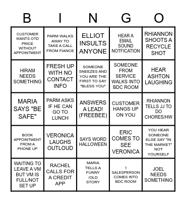 BDC HALLOWEEN BINGO Card