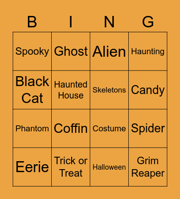 Happy Halloween Bingo Card