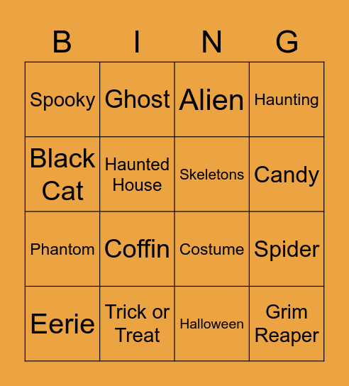 Happy Halloween Bingo Card