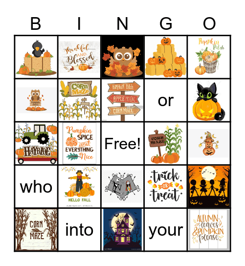 Fall Bingo Card