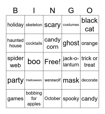 Halloween Bingo Card