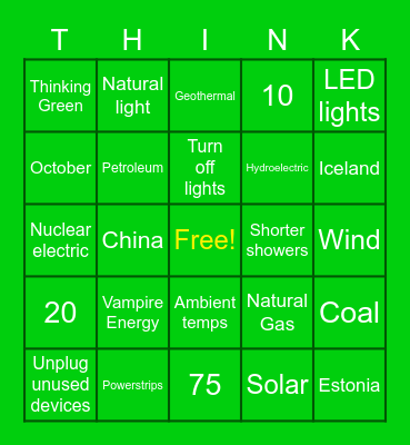 AC Unplugged Bingo Card