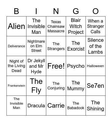 Halloween Bingo Card