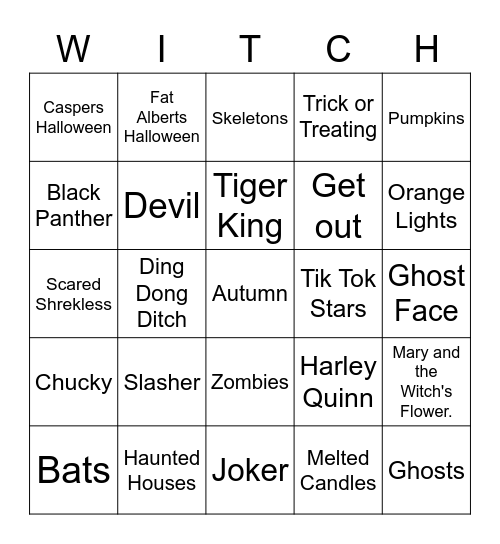 Waldo Hall Spooky Bingo 3 Bingo Card