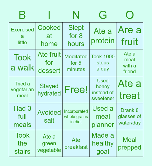What Did You Do Today? Bingo Card