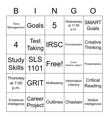 SLS Bingo Card
