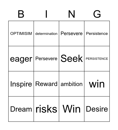 MOTIVATIONAL BINGO! Bingo Card