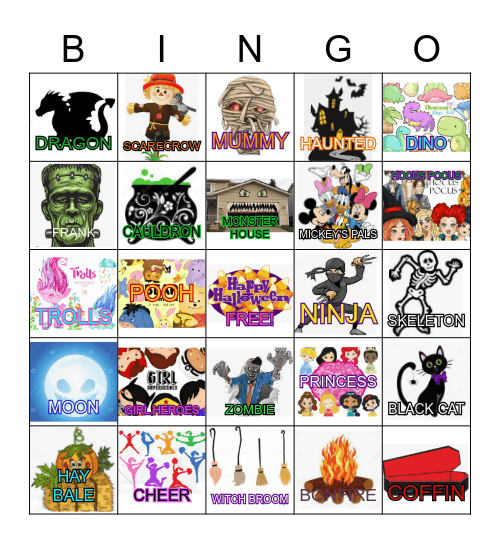 HALLOWEEN CAR & COSTUME Bingo Card