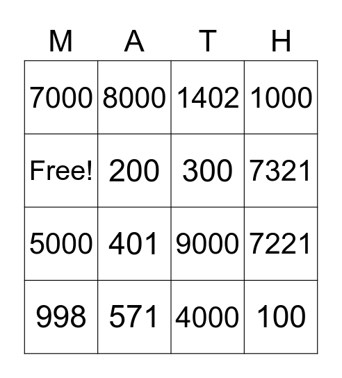 Solve or Estimate? Bingo Card